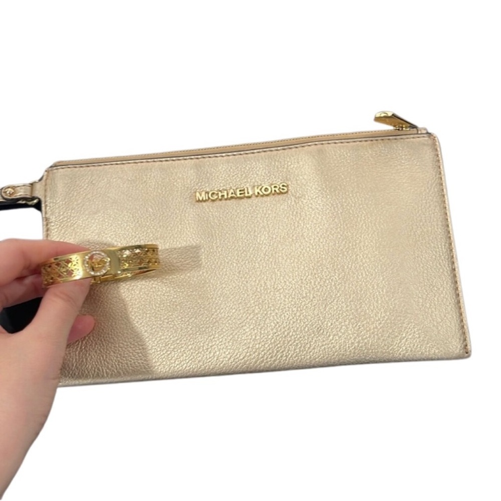 Michael Kors‎ gold bangle and wristlet bundle